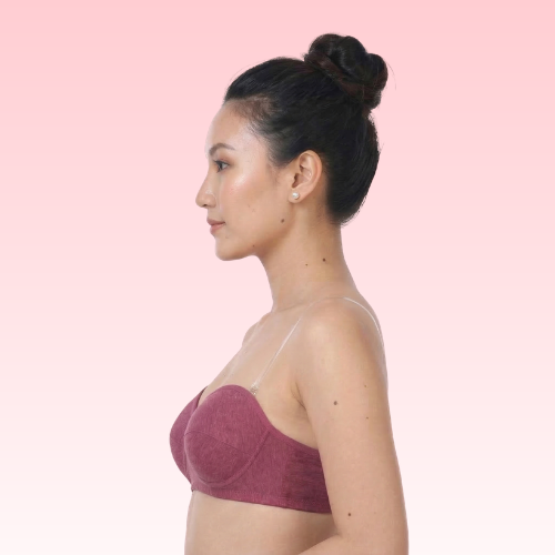 Cotton-Rich Transparent Straps Padded Bra For Women