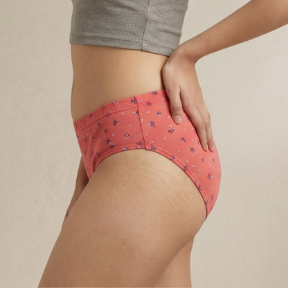 Cotton-Rich Mid-Waist Printed Hipster Panty For Women