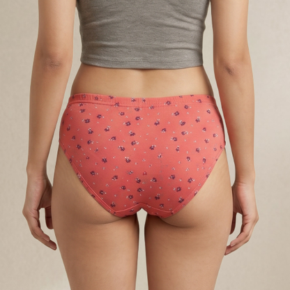 Cotton-Rich Mid-Waist Printed Hipster Panty For Women