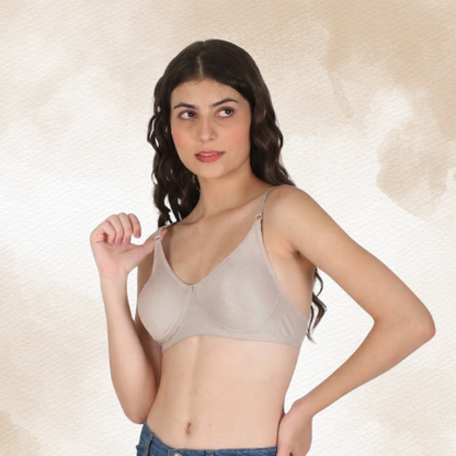 Cotton-Rich Full Coverage Double Layered T-Shirt Bra For Women