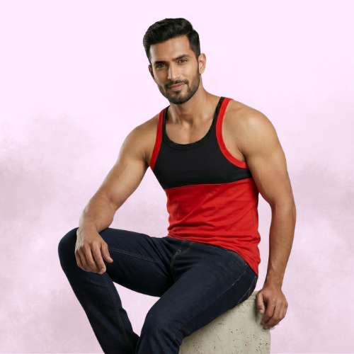 Cotton-Rich Round Neck Design Sleeveless Vest For Men (Pack Of 5)