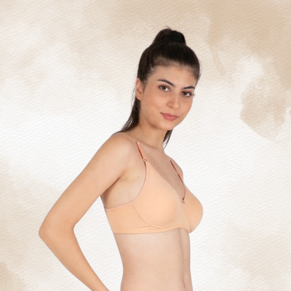 Cotton-Rich Full Coverage Double Layered T-Shirt Bra For Women