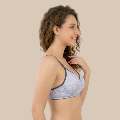 Cotton-Rich Full Coverage Printed Padded Bra For Women