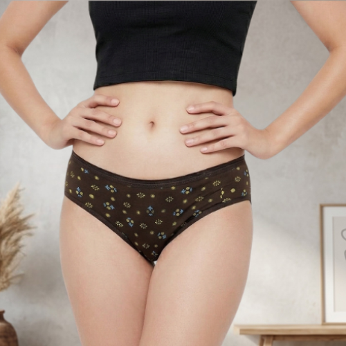 Cotton-Rich Low-Waist Printed Hipster Panty For Women