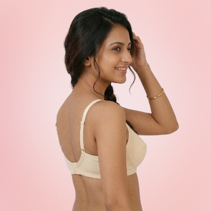 Cotton-Rich Full Coverage Solid Everyday Bra For Women