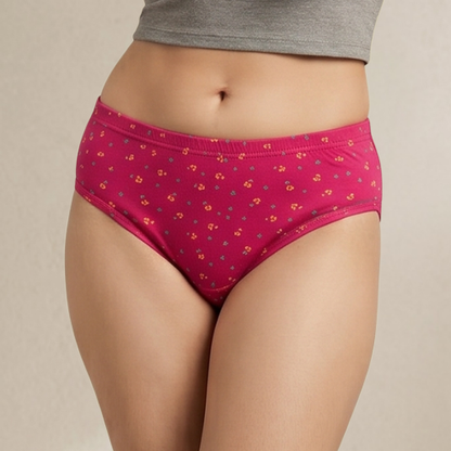 Cotton-Rich Mid-Waist Printed Hipster Panty For Women