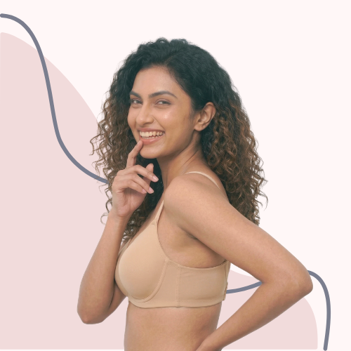 Cotton-Rich Full Coverage Solid Lightly Padded Bra For Women