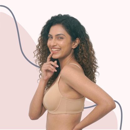 Cotton-Rich Full Coverage Solid Lightly Padded Bra For Women