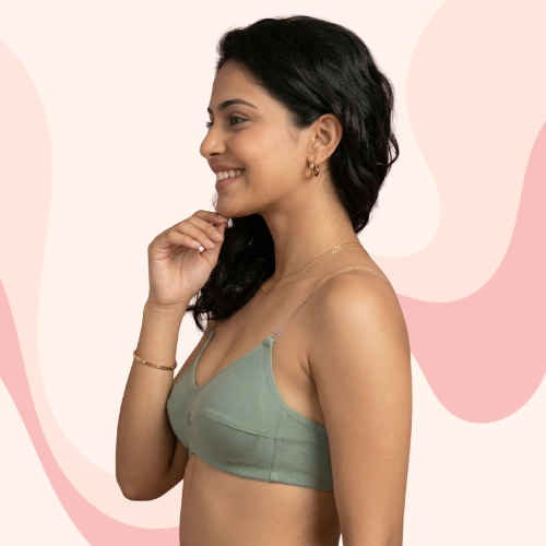 Cotton-Rich Full Coverage Transparent Straps Everyday Bra for Women