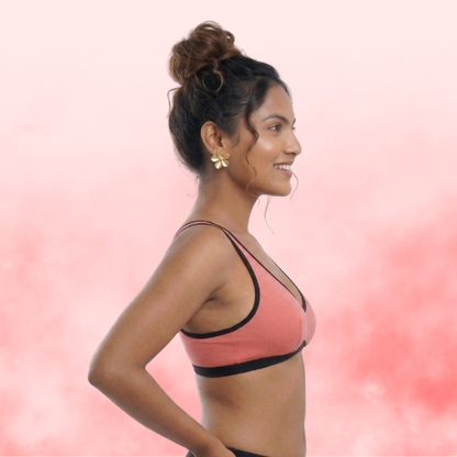 Cotton-Rich Full Coverage Solid Sports Bra For Women