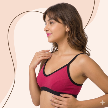 Cotton-Rich Full Coverage Sports Bra For Women