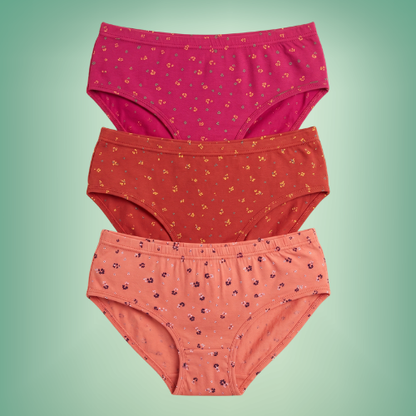 Cotton-Rich Mid-Waist Printed Hipster Panty For Women (Pack of 3)