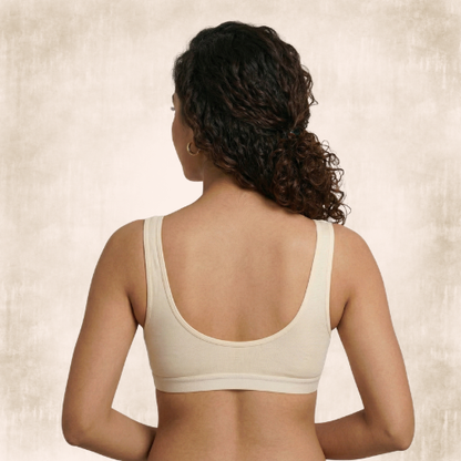 Cotton-Rich Full Coverage Solid Sports Bra For Women