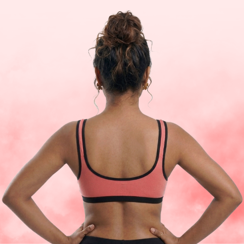 Cotton-Rich Full Coverage Solid Sports Bra For Women