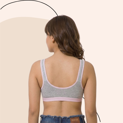 Cotton-Rich Full Coverage Solid Sports Bra For Women