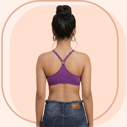 Cotton-Rich Full Coverage Solid Sports Bra For Women