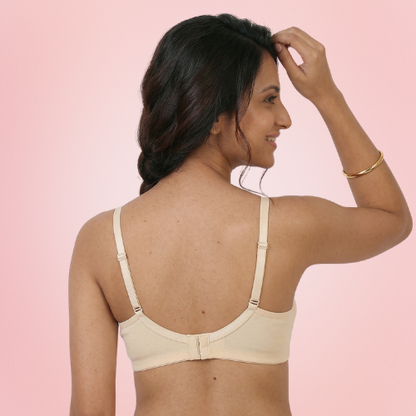 Cotton-Rich Full Coverage Solid Everyday Bra For Women