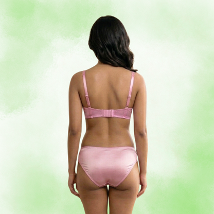 Satin Full Coverage Lace Lingerie Set For Women