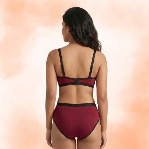 Cotton-Rich Full Coverage Everyday Lingerie Set For Women