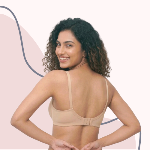 Cotton-Rich Full Coverage Solid Lightly Padded Bra For Women