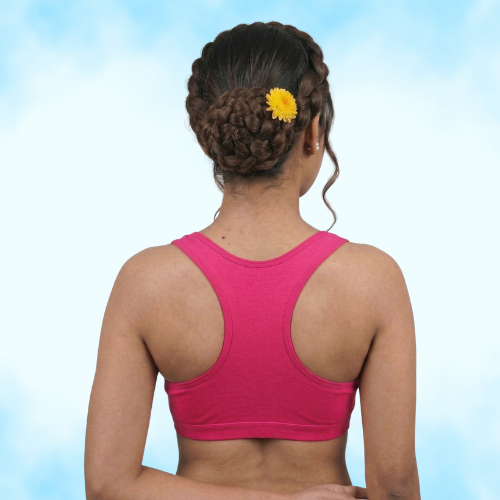 Cotton-Rich Full Coverage Solid Sports Bra For Women