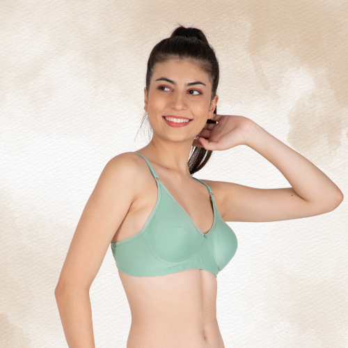 Cotton-Rich Full Coverage Double Layered T-Shirt Bra For Women
