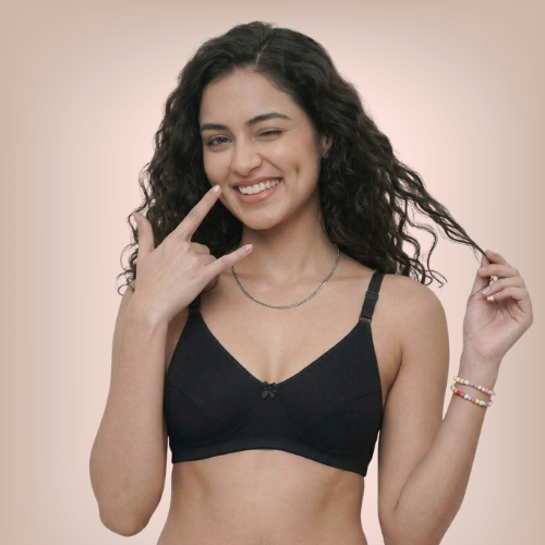 Cotton-Rich Full Coverage Padded Bra For Women