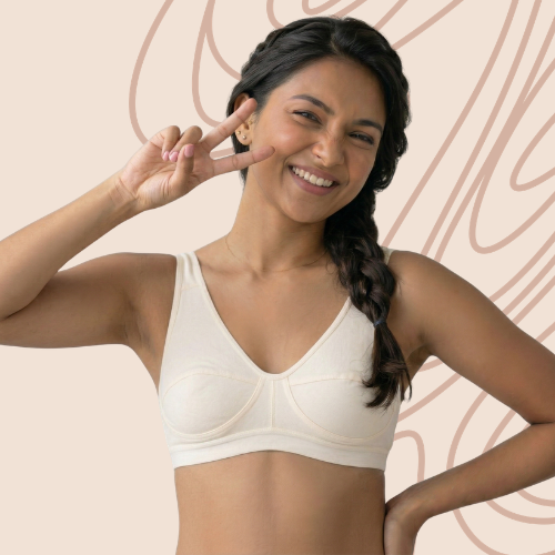 Cotton-Rich Full Coverage Double-Layered Solid Sports Bra For Women