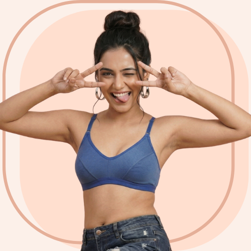 Cotton-Rich Full Coverage Solid Sports Bra For Women