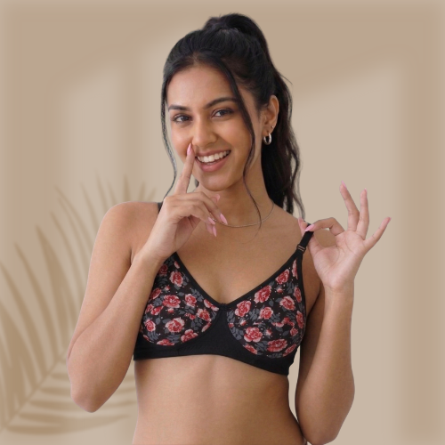 Cotton-Rich Non-Padded Full Coverage Fancy Bra for Women