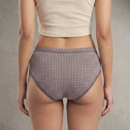 Cotton-Rich Mid-Waist Printed Brief Panty For Women