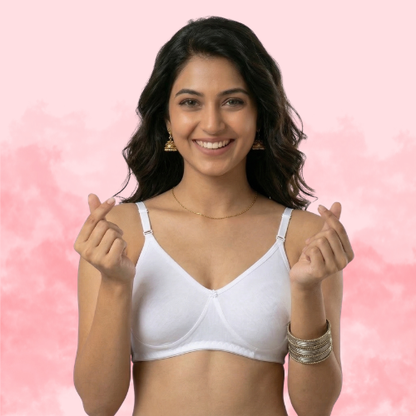 Cotton-Rich Full Coverage Solid T-Shirt Bra For Women