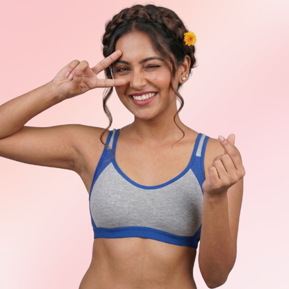 Cotton-Rich Full Coverage Sports Bra For Women