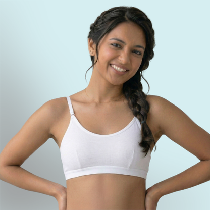 Cotton-Rich Full Coverage Solid Sports Bra For Women