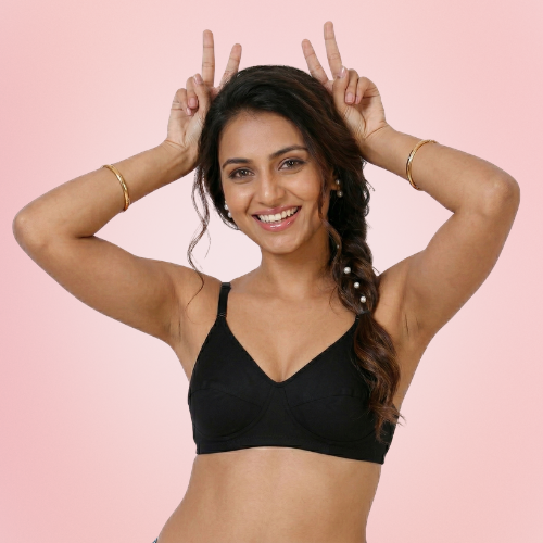 Cotton-Rich Full Coverage Solid Everyday Bra For Women