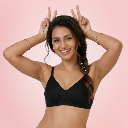 Cotton-Rich Full Coverage Solid Everyday Bra For Women