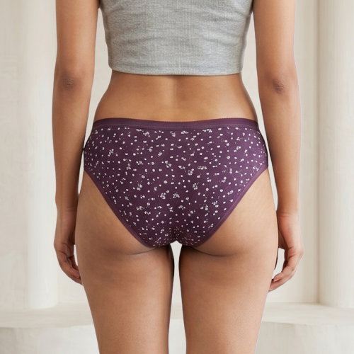 Cotton-Rich Mid-Waist Printed Hipster Panty For Women