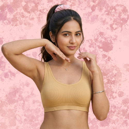 Spandex Full Coverage Solid Non-Padded Sports Bra For Women