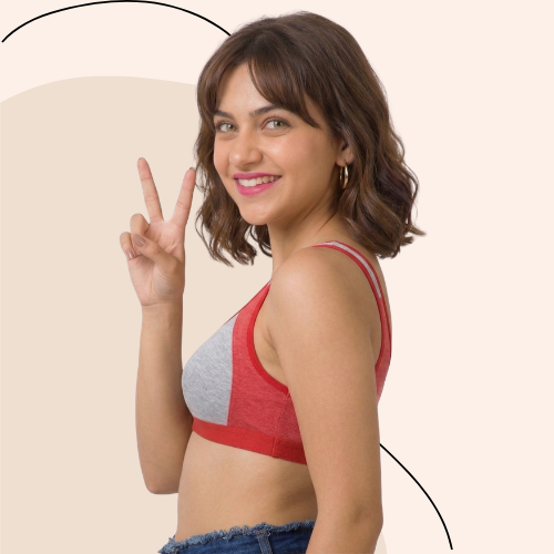 Cotton-Rich Full Coverage Solid Sports Bra For Women