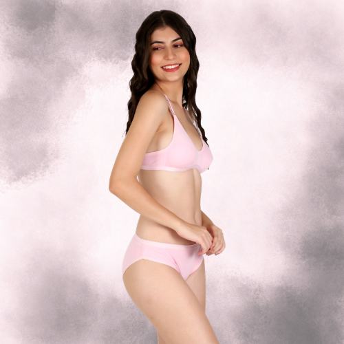 Cotton-Rich Full Coverage Everyday Lingerie Set For Women