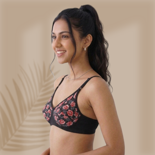 Cotton-Rich Non-Padded Full Coverage Fancy Bra for Women