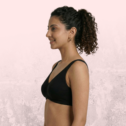 Cotton-Rich Full Coverage Solid Sports Bra For Women