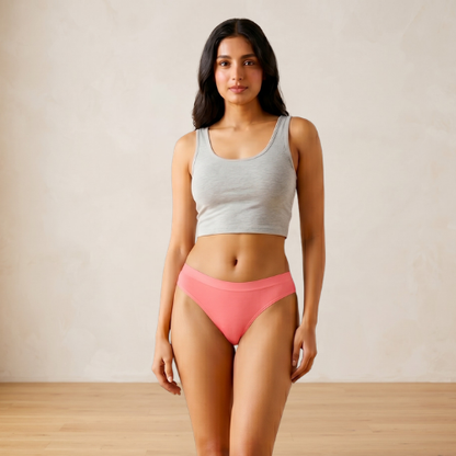 Lycra Mid-Rise Thong Panty For Women