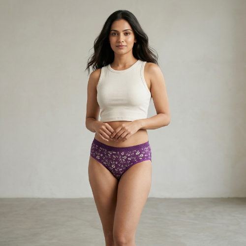 Cotton-Rich Low-Rise Printed Bikini Panty For Women
