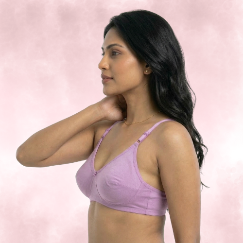 Cotton-Rich Full Coverage Solid T-Shirt Bra For Women