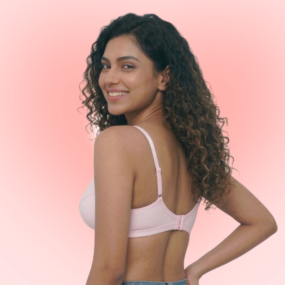 Cotton-Rich Full Coverage Solid Lightly Padded Bra For Women