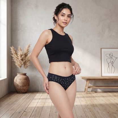 Cotton-Rich Low-Waist Printed Hipster Panty For Women