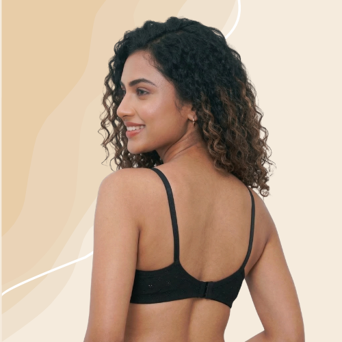 Cotton-Rich Full Coverage Solid Lightly Padded Bra For Women