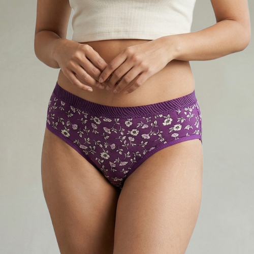 Cotton-Rich Low-Rise Printed Bikini Panty For Women