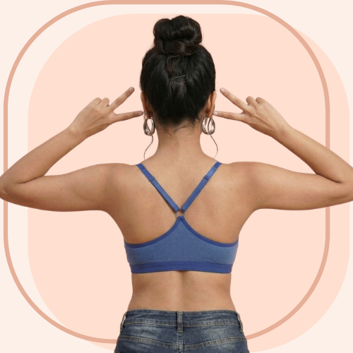 Cotton-Rich Full Coverage Solid Sports Bra For Women